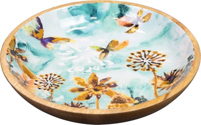TS Collection - Bowl Fresia fresh - 31x7 - Metaal & Epoxy - Exclusieve woonitems voor binnen - Handgemaakt - Unieke print - Designed by Lammie