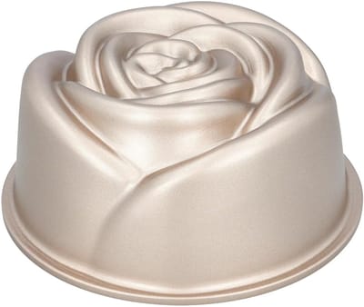 Bakvorm - Rozenvorm - Creatief Bakken - Anti-aanbaklaag - 20x20x9 cm - Grijs
