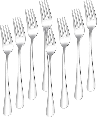 House of Husk Tafelvorken Set van 8 - RVS Vorken - 20cm - Zilver