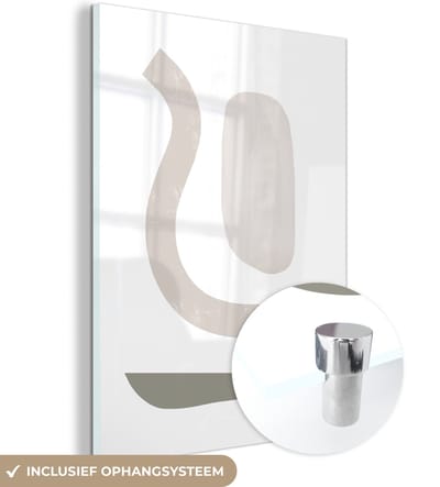 MuchoWow® Glasschilderij 120x160 cm - Schilderij acrylglas - Pastel - Minimalisme - Design - Foto op glas - Schilderijen