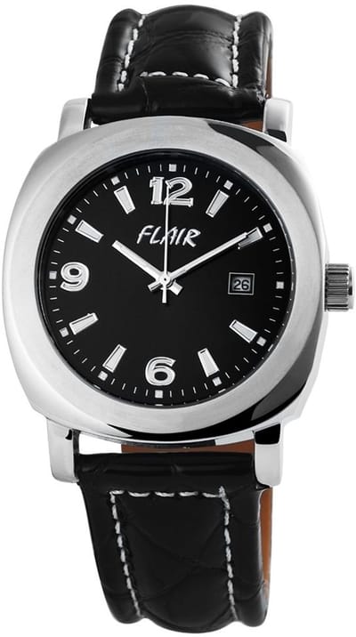 FLAIR Herenhorloge Echtleder Datumaanduiding