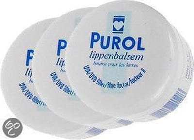 Purol - Lippenbalsem - potje- 3 stuks - Voordeelverpakking