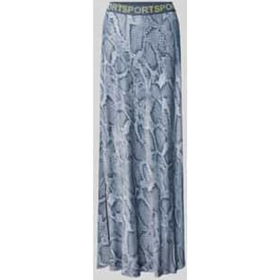 Maxirok van pure viscose met all-over slangenmotief