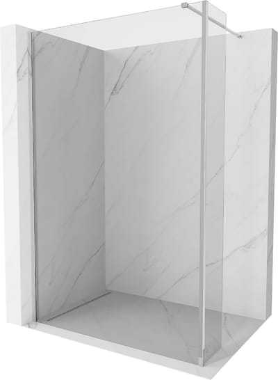 Mexen Kioto douchewand Walk-in 90 x 30 , transparant, chroom - 800-090-212-01-00-030
