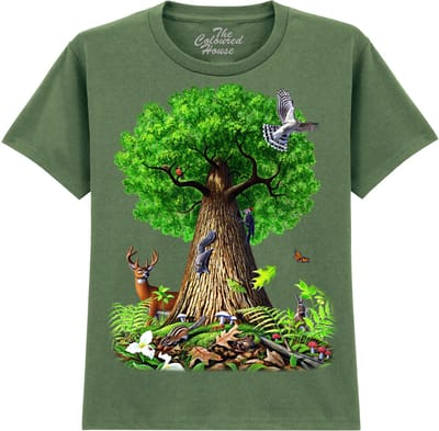 KIDS Dieren Tree Of Life Animals The Coloured House KIDS T-shirt XL
