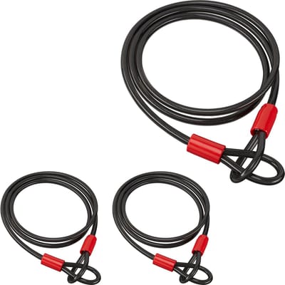 3x stalen kabel met lussen - staalkabel - beveiliginsgskabel - fietsslot - 2 m