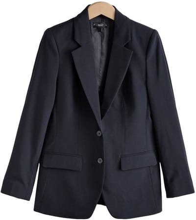 Next - Dames - Modieus gesneden blazer met wol en met enkele knopenrij - Blauw