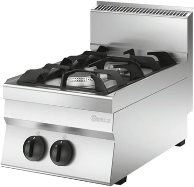 Bartscher Gasfornuis 650- 2-pits- TA - 400x650x295mm - Horeca Fornuis
