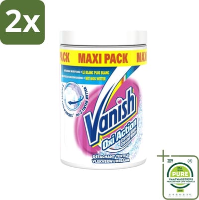 Vanish Oxi Action - Vlekkenverwijderaar Poeder - Witte Was - Maxi Pack - 1 Kg - Voordeelverpakking - 2 stuks - Vlekkenverwijderaar - Witte was
