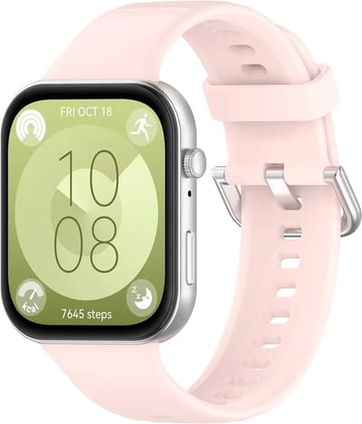Strap-it Siliconen bandje met gesp - geschikt voor Huawei Watch Fit 3 / Watch Fit 4 / Watch Fit 4 Pro / Watch Fit 5 / Watch Fit 5 Pro / Watch Fit 4 / Watch Fit 4 Pro / Watch Fit 5 / Watch Fit 5 Pro (lichtroze)