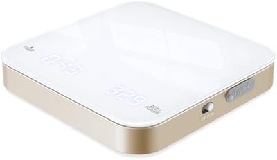 TIM® Precisie Weegschaal - Koffie Weegschaal - Keuken Weegschaal - Koffie Weegschaal met Timer - Wit/Goud - 102cm x 20cm x 98cm