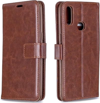 LuxeBass hoesje geschikt voor Samsung Galaxy A10s Bookcase Bruin gsm hoesje - telefoonhoes - telefoonhoesjes