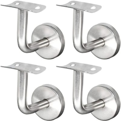 Leuningbeugels van roestvrij staal 304 - Geschikt voor trapleuningen, muren en houten leuningen - Zilver (4-pack)