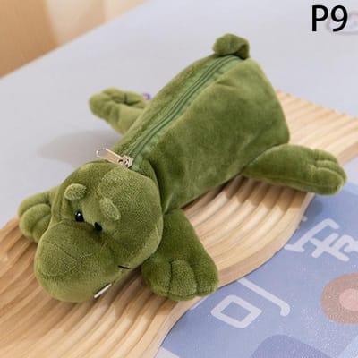 Cartoon Animal Olifant Leeuw Pluche Pen Case Voor Kind School Seizoen Grote Capaciteit Benodigdheden Kantoorbenodigdheden Opbergtas Voor Kind Cadeau