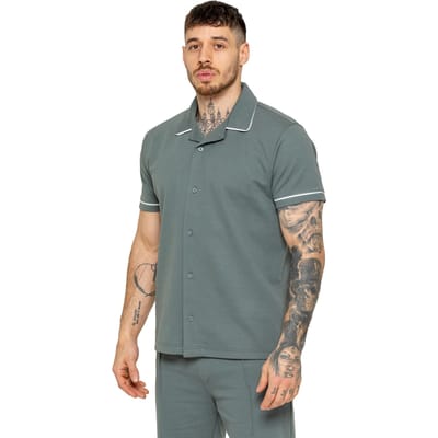 Enzo | Heren Korte Mouw Piping Shirt