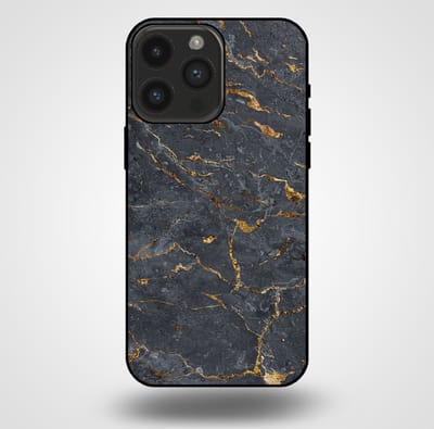 Smartphonica Telefoonhoesje voor iPhone 14 Pro Max met marmer opdruk - TPU backcover case marble design - Goud Grijs geschikt voor iPhone 14 Pro Max