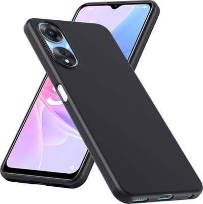 Backcover hoesje Geschikt voor: Oppo A58 (5G) / A78 (5G) - Silicone hoes - Zwart