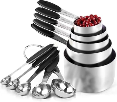Jumada's - 10-delige RVS Maatlepel en Maatbeker Set - Nauwkeurig meten - Measuring Cups