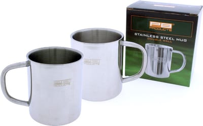 PB Products Stainless Steel Mug - 300 ml - dubbelwandig - robuust en sterk
