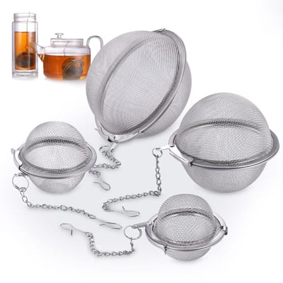 Dailygoods- Thee-infuser met kettinghaak - Herbruikbare Theezeef - Roestvrij Stalen Theezeef - Fijn Gaas - Precisie Filter - Duurzaam en Veilig