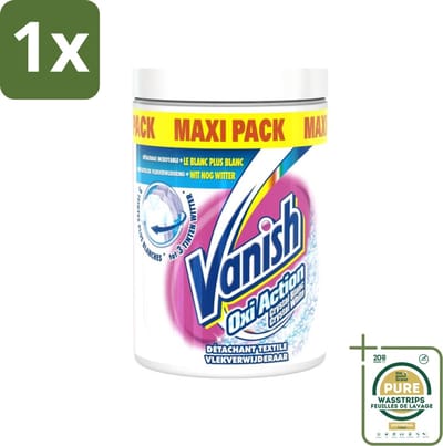 1 x Vanish Oxi Action - Vlekkenverwijderaar Poeder - Witte Was - Maxi Pack - 1 Kg- Wit Waspoeder - Vlekverwijderaar - Witte Was - Wasmiddel - Vlekken Verwijderen
