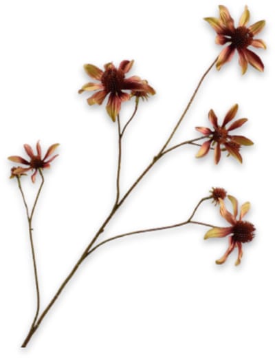 Silk-ka Kunstbloem-Zijden Bloem Rudbeckia Tak Geel-Bruin 91 cm