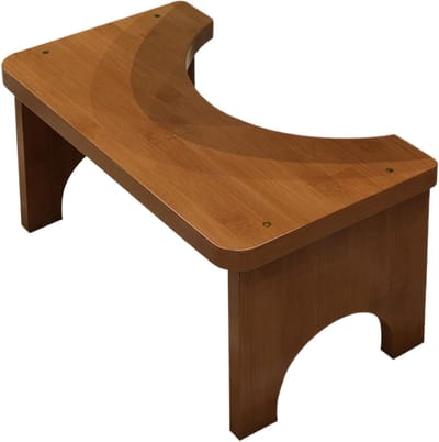 Toiletkruk van hout - Opstapje badkamer - Comfortabel toiletbezoek - Ergonomisch design - 37 x 20 x 17 cm - Bruin