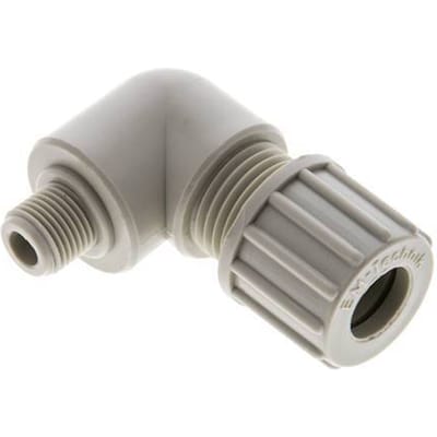 10x8mm & G1/8'' PP L-Vorm Knelfitting Buitendraad 10bar