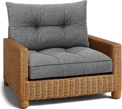 Lounge Tuinmeubelen - Set: zitkussen 60x60 cm en rugkussen 40x60 cm Rug Rattan Ideaal voor balkon terras loungeset buiten comfort vulling dik duurzaam Grijs