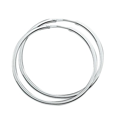 TFT oorringen Vierkante Buis Zilver Gerhodineerd Glanzend 2 mm x 38 mm