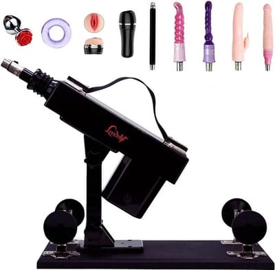 LoveVlijt - Seksmachine met Dildo en vele extra Opzetstukken - Discreet - Sex Fuck Machine - Penetratie - Neukmachine - Voor Mannen en Vrouwen - Talloze Standjes - Clitoris Gspot Stimulator - Krachtige Erotische Machine - Zwart
