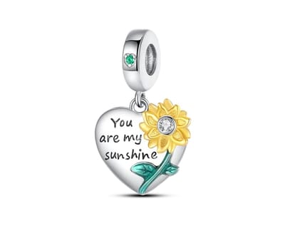 Zonnebloem Bedel van 925 Sterling Zilver met Zirkonia - RomyStones