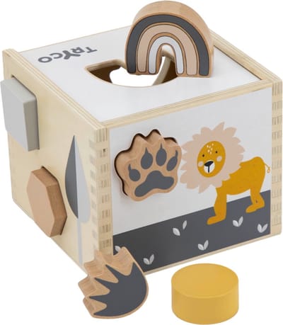 Tryco Wooden Footprint Shape Sorter - Houten Vormenstoof - Vormen Herkennen en Fijne Motoriek - Educatief Houten Speelgoed - Vanaf 12 Maanden Jongens en Meisjes