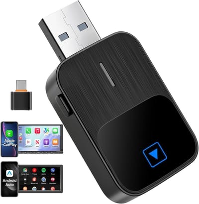 SNJY® Carplay Dongle - Apple Carplay - Android Auto Dongle - Wireless Carplay - 2-in-1 - Zwart