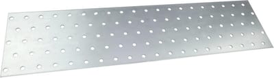 Set van 2 Montageplaten Perforated 100x400mm - Gegalvaniseerd Staal - Bevestigingsmateriaal voor Metaal en Hout