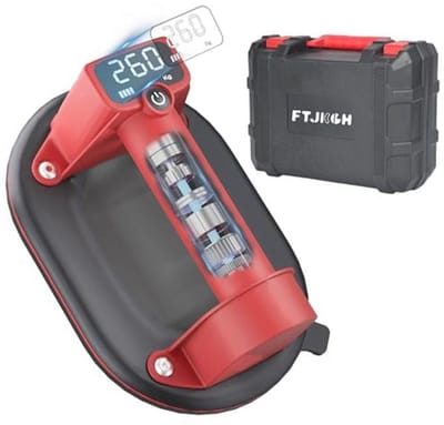 Vacuümlifter met LCD-display voor tegel- en glasoptillen | 260kg draagkracht • 1800mAh lithium batterij | Gemotoriseerd zuigsysteem voor marmer en tegels