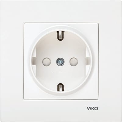 Panasonic Viko-Stopcontact Inbouw- Wit (Met Kinder Beveiliging)-Randaarde-Inclusief afdekraam-Wcd