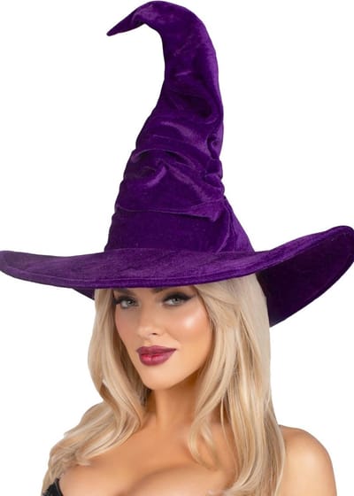 Vrouwen fluwelen gerimpeld heksenhoed Leg Avenue