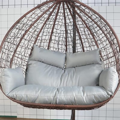 Hangmatkussen - Eierstoelkussen - Buiten Ontspannen - Verstelbare Hoofdsteun - 150 cm Diameter - Grijs