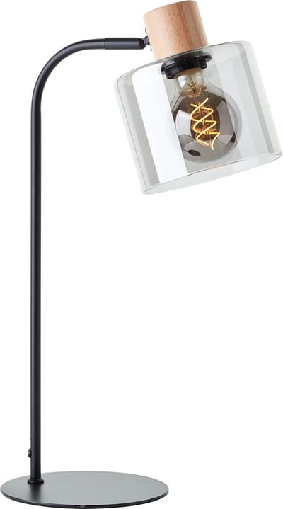 Brilliant Tafellamp Weald zwart met hout - 94707/93