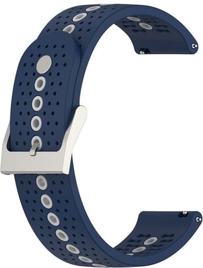 By Qubix - Geschikt voor Garmin bandje - Dot Pattern bandje - Donkerblauw - Geschikt voor Garmin Vivoactive 6 / 5 / 3 - Smartwatch bandje 20mm