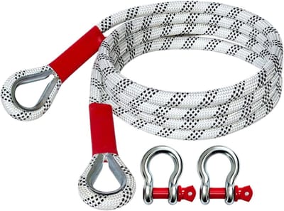 Sleeptouw - Hoge dichtheid weefbanden om te slepen | Multifunctioneel trektouw met 2 D-ringsluitingen, off-road recuperatie, stevige heavy-duty riem voor vrachtwagens, SUV's, atvs, pickups, tractoren