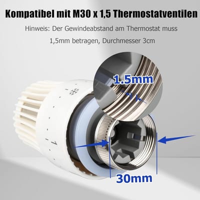 Adapter Thermostaatkop M30x1.0 naar M30x1.5 voor Verwarmingsventielen