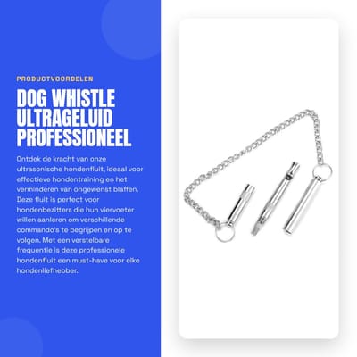 Dailygoods- Hondenfluitje Ultrasoon - Professioneel Hondenfluitje - Instelbare Toonhoogte - Metaal - 12,5 cm - Voor Hondentraining - Fluitje