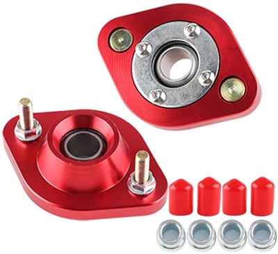 Dailygoods- Camber Platen - Auto Top Shock Mount Set - Kussen Bal Achter - Geschikt voor E30/E36/E46/Z3 - Aluminiumlegering - Rood - Ophangingset
