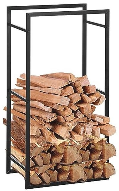 Houten houthouder voor binnen en buiten, verticaal, zwart, 50 x 30 x 100 cm
