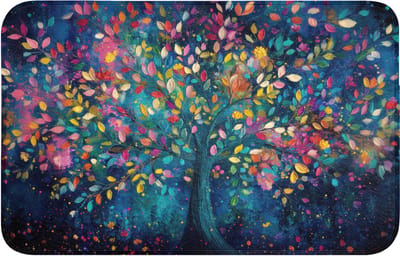 Badmat 80x50 cm - Antislip - Kleurrijk - Boom - Magisch - Abstract - Badmatten voor badkamer - Badkamermat - Douchemat - Badkamer mat