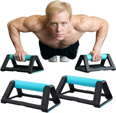 Set van 2 Push Up Handvatten met Antislip Basis - Draagbare en Stapelbare Parallettes voor Calisthenics en Krachttraining tot 110 kg