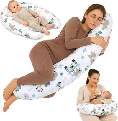 Zwangerschapskussen 190 cm Kussen – body pillow voor zwangeren steun rug buik hoes van katoen wasbaar afneembaar ergonomisch – OEKO-TEX gecertificeerd Afrika