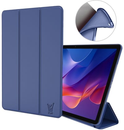 Hoes geschikt voor Xiaomi Redmi Pad 2 (11 inch - 2025) – Tri-Fold Smart Bookcase met Auto/Wake Functie – Blauw